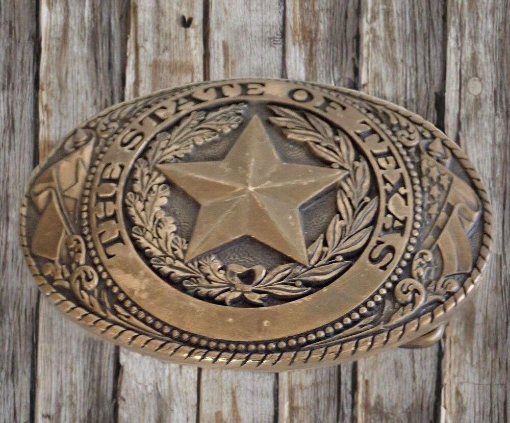 Texas State Tony Lama Collection Series Solid Brass Belt Buckle Exclusive Men's